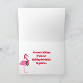 フロリダメリークリスマスサンタフラミンゴビーチ シーズンカード (内部)