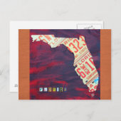 フロリダライセンスプレートマップ葉書 ポストカード (正面/裏面)