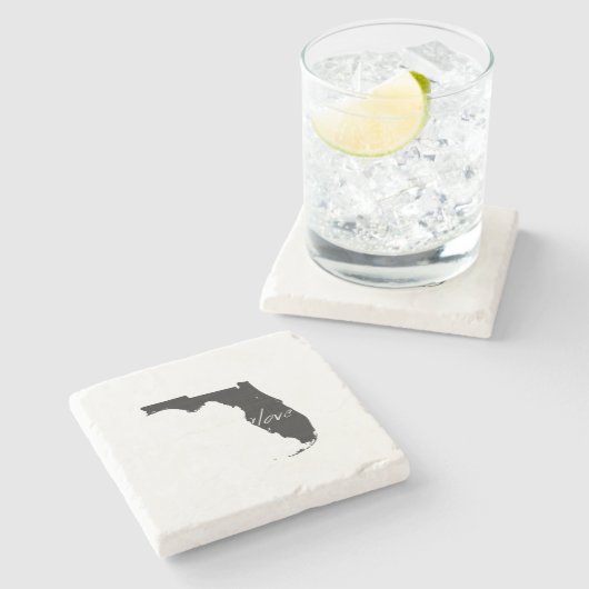 フロリダラブ州シェイプ黒い黒板 ストーンコースター (横)