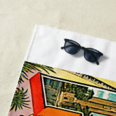 フロリダランドオブサンシャイングリーティングカラフルレトロ ビーチタオル (インサイチュ)