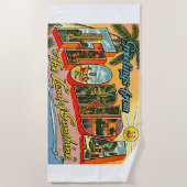 フロリダランドオブサンシャイングリーティングカラフルレトロ ビーチタオル (正面)