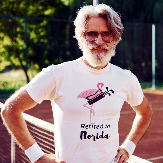 フロリダリタイアゴルフテーマフラミンゴデザイン Tシャツ