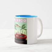 フロリダレッドレトロスポーツカー ツートーンマグカップ (正面右)