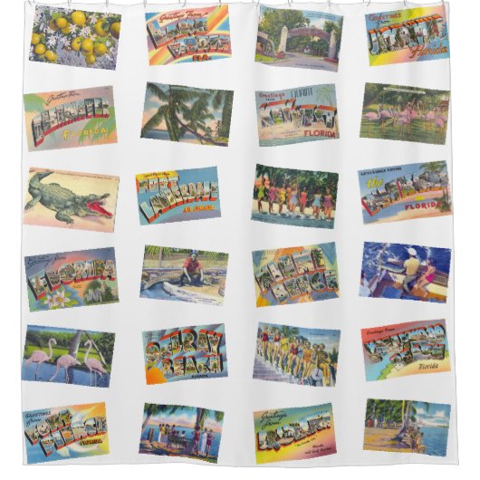 フロリダレトロのシャワー・カーテン(ゆとり) シャワーカーテン (正面)