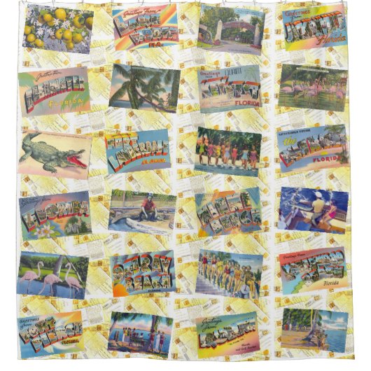 フロリダレトロのシャワー・カーテン シャワーカーテン (正面)