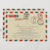 フロリダワールドトラベラーエアメール | ブライダルシャワー 招待状 (正面/裏面)