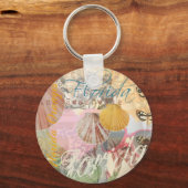 フロリダヴィンテージトラベルビーチシーシェルアート キーホルダー (正面)