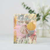 フロリダヴィンテージトラベルビーチシーシェルアート ポストカード (スタンド正面)