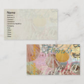 フロリダヴィンテージトラベルビーチシーシェルアート 名刺 (正面/裏面)