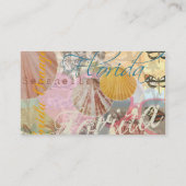 フロリダヴィンテージトラベルビーチシーシェルアート 名刺 (裏面)