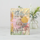 フロリダヴィンテージトラベルビーチシーシェルアート 招待状 (スタンド正面)