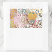 フロリダヴィンテージトラベルビーチシーシェルアート 長方形シール (バッグ)