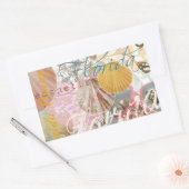 フロリダヴィンテージトラベルビーチシーシェルアート 長方形シール (封筒)