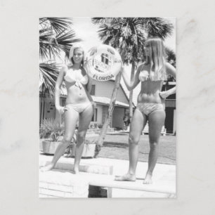 フロリダヴィンテージビキニ女の子の写真はがき旅行 ポストカード