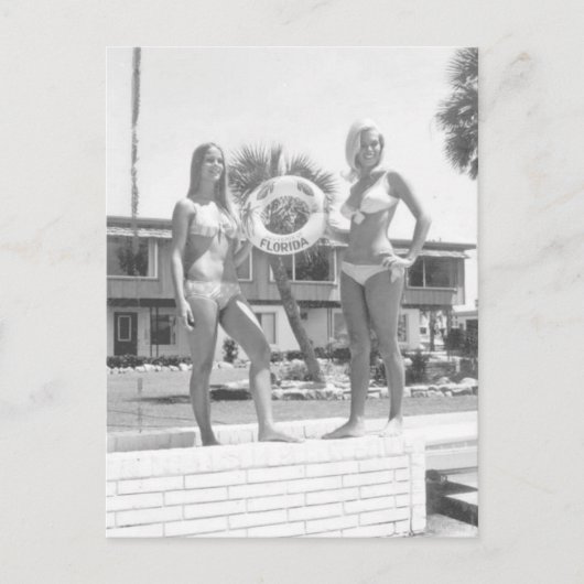 フロリダヴィンテージビキニ女の子の写真はがき旅行 ポストカード (正面)