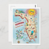 フロリダヴィンテージ地図からの挨拶 ポストカード (正面/裏面)
