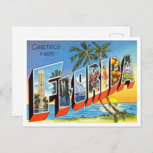 フロリダヴィンテージ旅行からの挨拶 ポストカード (正面/裏面)