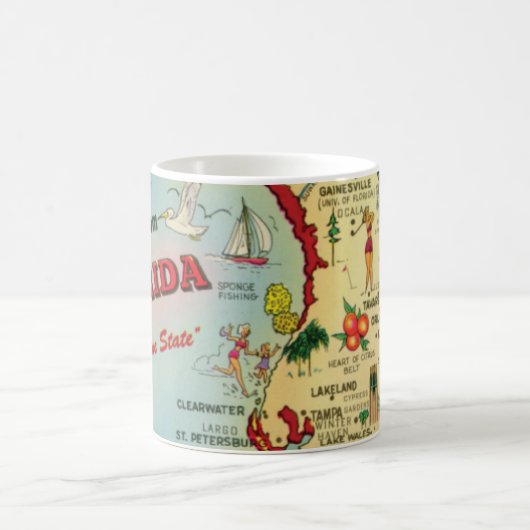 フロリダ中部の地図マグカップ コーヒーマグカップ (中央)