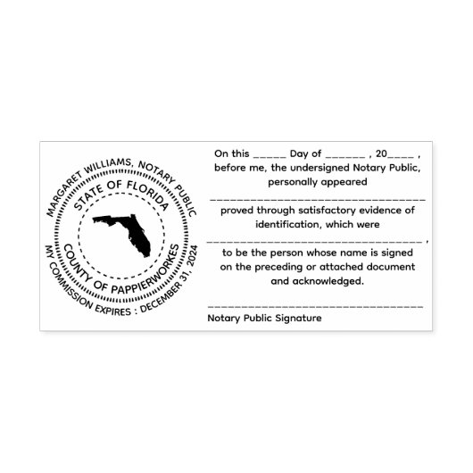 フロリダ公証人公開確認スタンプ セルフインキングスタンプ (デザイン)