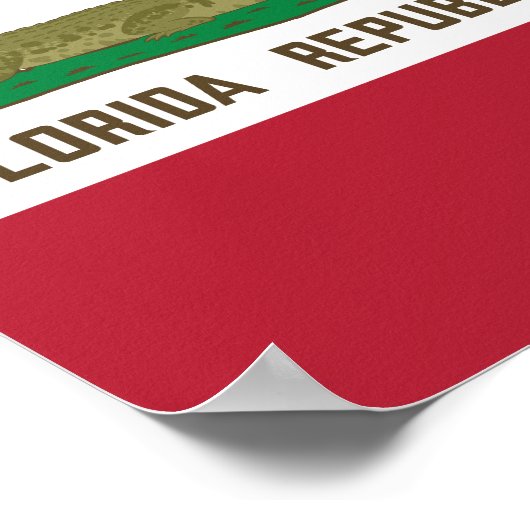 フロリダ共和国アリゲーター国旗のワニ ポスター (角)