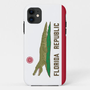 フロリダ共和国アリゲーター国旗のワニ iPhone 11 ケース