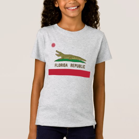 フロリダ共和国アリゲーター国旗のワニ Tシャツ (正面)