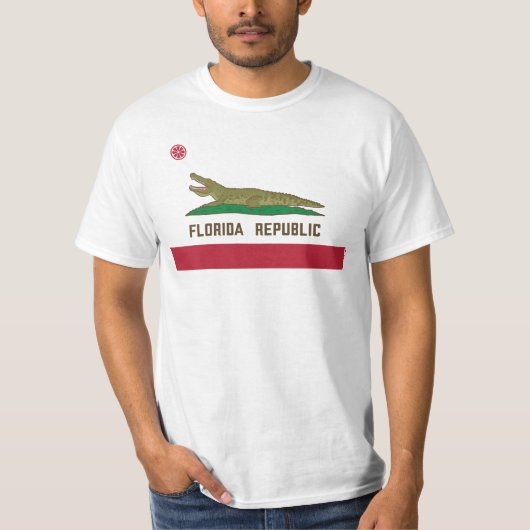 フロリダ共和国アリゲーター国旗のワニ Tシャツ (正面)