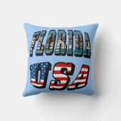 フロリダ写真と米国国旗の文字 クッション (裏面)