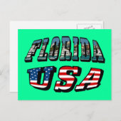 フロリダ写真と米国国旗の文字 ポストカード (正面/裏面)