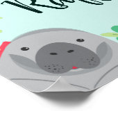 フロリダ動物赤ちゃんシャワーおむつラッフルサイン ポスター (角)