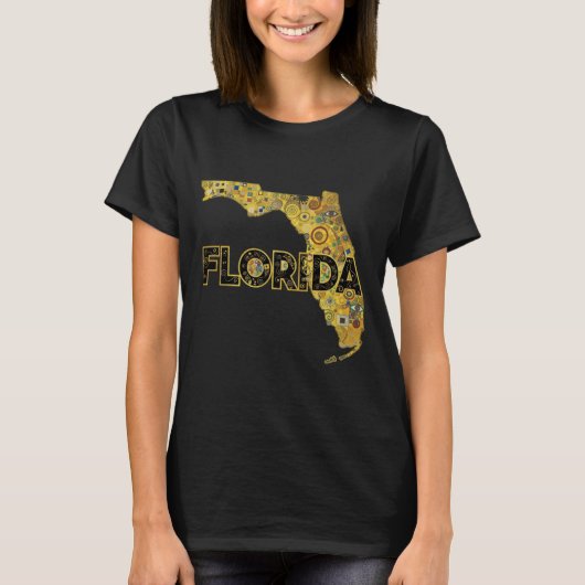 フロリダ地図とテキスト Tシャツ (正面)