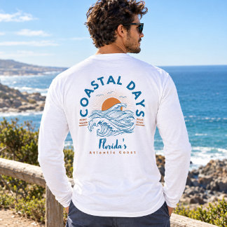 フロリダ大西洋岸の海岸の日 ビーチの波 トライブレンドTシャツ