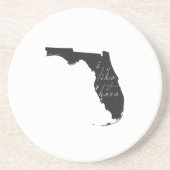 フロリダ好きなのはここ州シルエットブラック コースター (正面)
