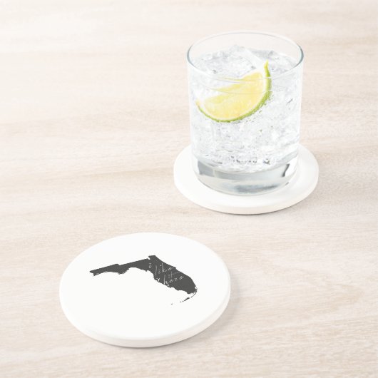 フロリダ好きなのはここ州シルエットブラック コースター (側面)