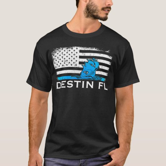 フロリダ州でのセーリングDesstin FL愛国心を持つ米国 Tシャツ (正面)