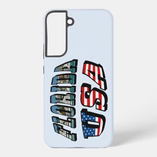フロリダ州と米国国旗の写真文字 SAMSUNG GALAXYケース (裏面)