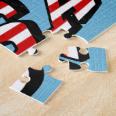 フロリダ州と米国国旗の文字 ジグソーパズル (側面)