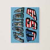 フロリダ州と米国国旗の文字 ジグソーパズル (縦)