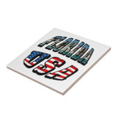 フロリダ州と米国国旗の文字 タイル (側面)