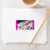 フロリダ州のピンクの砂色のフリップフロップサンダルビーチ ラベル (インサイチュ)