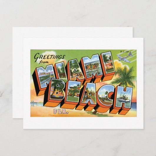 フロリダ州のマイアミビーチからこんにちは！ ポストカード (正面/裏面)