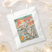 フロリダ州のヴィンテージマップ フェイバーバッグ (クリップ留めされた状態)