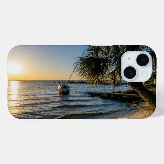 フロリダ州の傾いたヤシの木 夕焼け iPhoneケース Case-Mate iPhoneケース (裏面 (横))