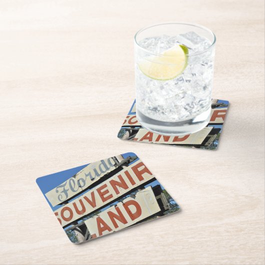 フロリダ州の土産ランドの再使用可能な標識 スクエアペーパーコースター (インサイチュ)