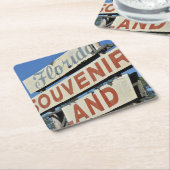 フロリダ州の土産ランドの再使用可能な標識 スクエアペーパーコースター (アングル)