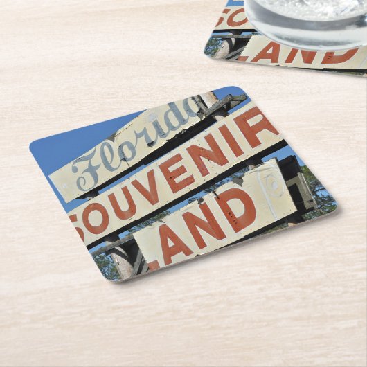 フロリダ州の土産ランドの再使用可能な標識 スクエアペーパーコースター (アングル)