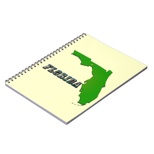 フロリダ州の地図と文字 ノートブック (左側)