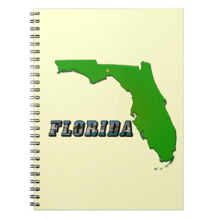 フロリダ州の地図と文字 ノートブック