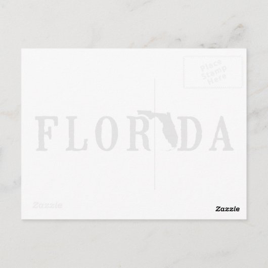 フロリダ州の地図の形の文字　ステート　ワードアート　ブラック ポストカード (裏面)