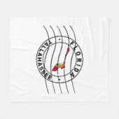 フロリダ州の地図、パスポートの切手、旅行証明書 フリースブランケット (正面(横))